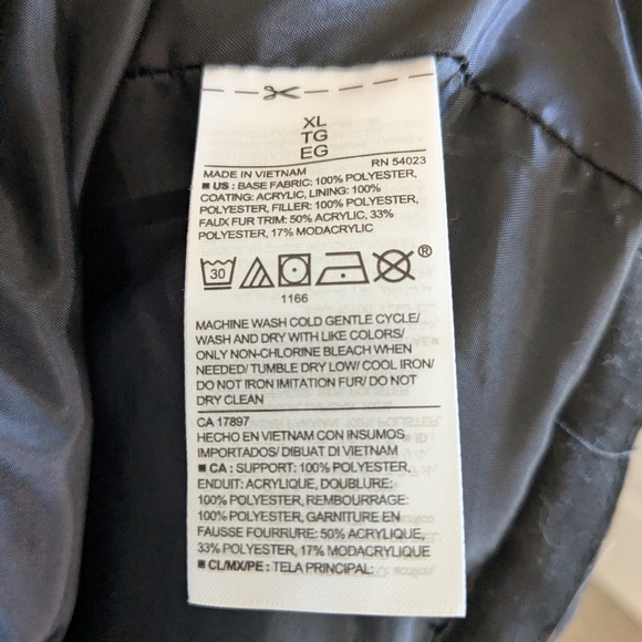 Old Navy Women's Black Heavy Puffer Coat XL Removable Hood Zip Up Excellent - Picture 8 of 8